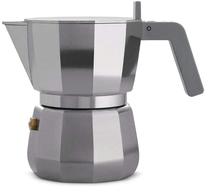 ALESSI DC06/3 Moka Espresso Coffee Maker, 3 Cup Capacity, Grey.