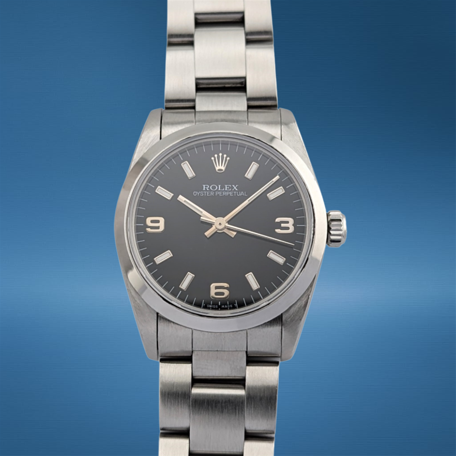 Rolex 67480 Oyster Perpetual 31 Black Explorer Dial 31mm 1997 U-Serial WxO