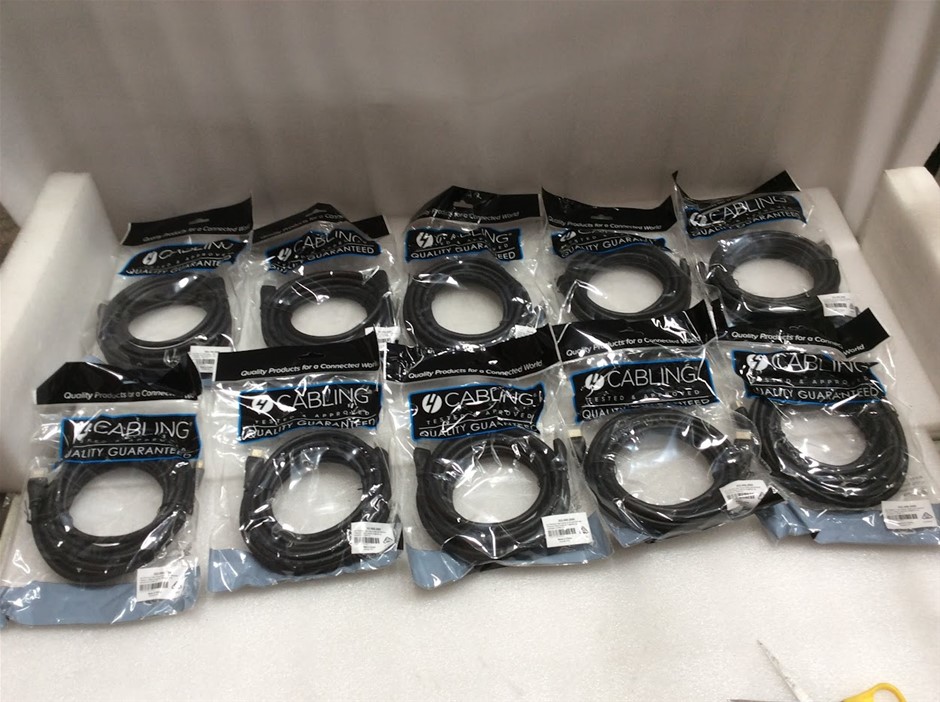 Cabling 5m Premium High Speed HDMI with Ethernet Channel - New (Lot of 10)