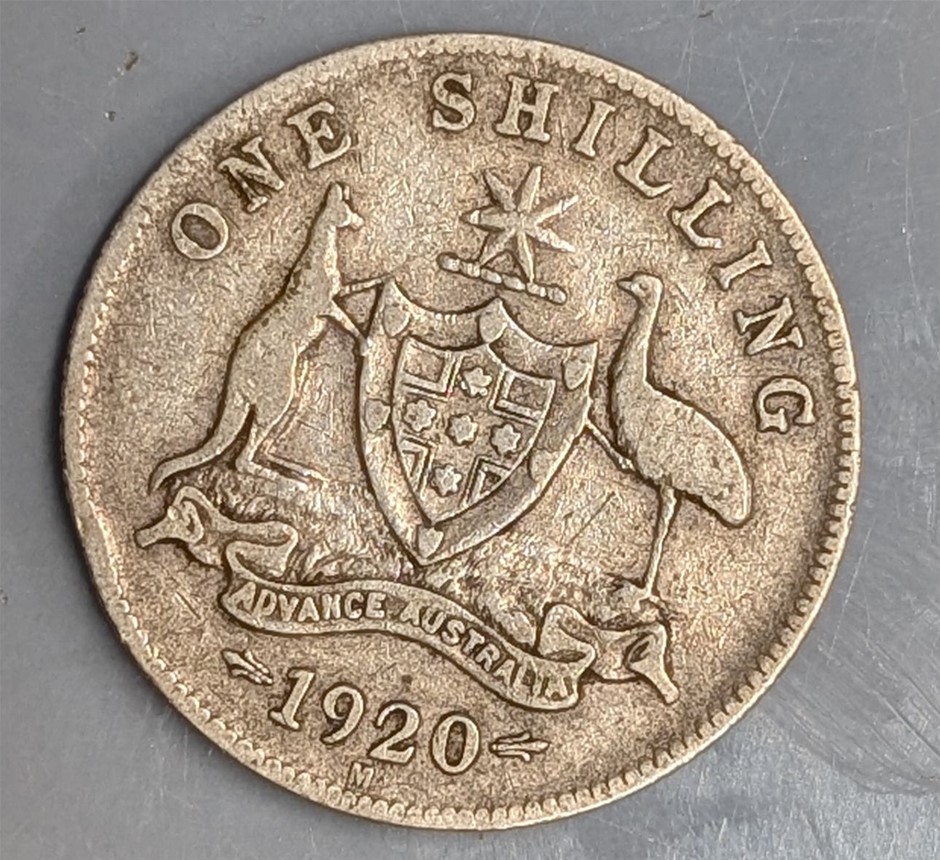 1920 M AUSTRALIA Silver Shilling Coin