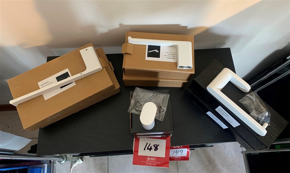 New in Boxes Multitude White Bathroom Accessories