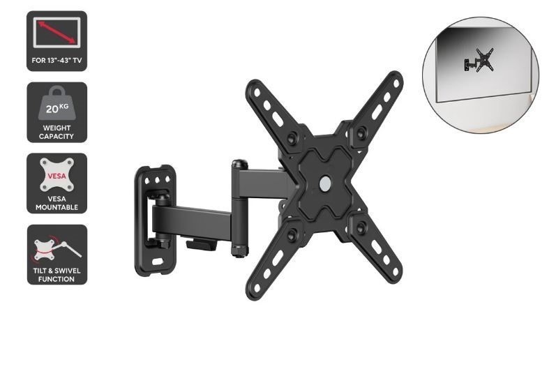 KOGAN Full Motion Adjustable Wall Mount For 13" - 43" TVs.