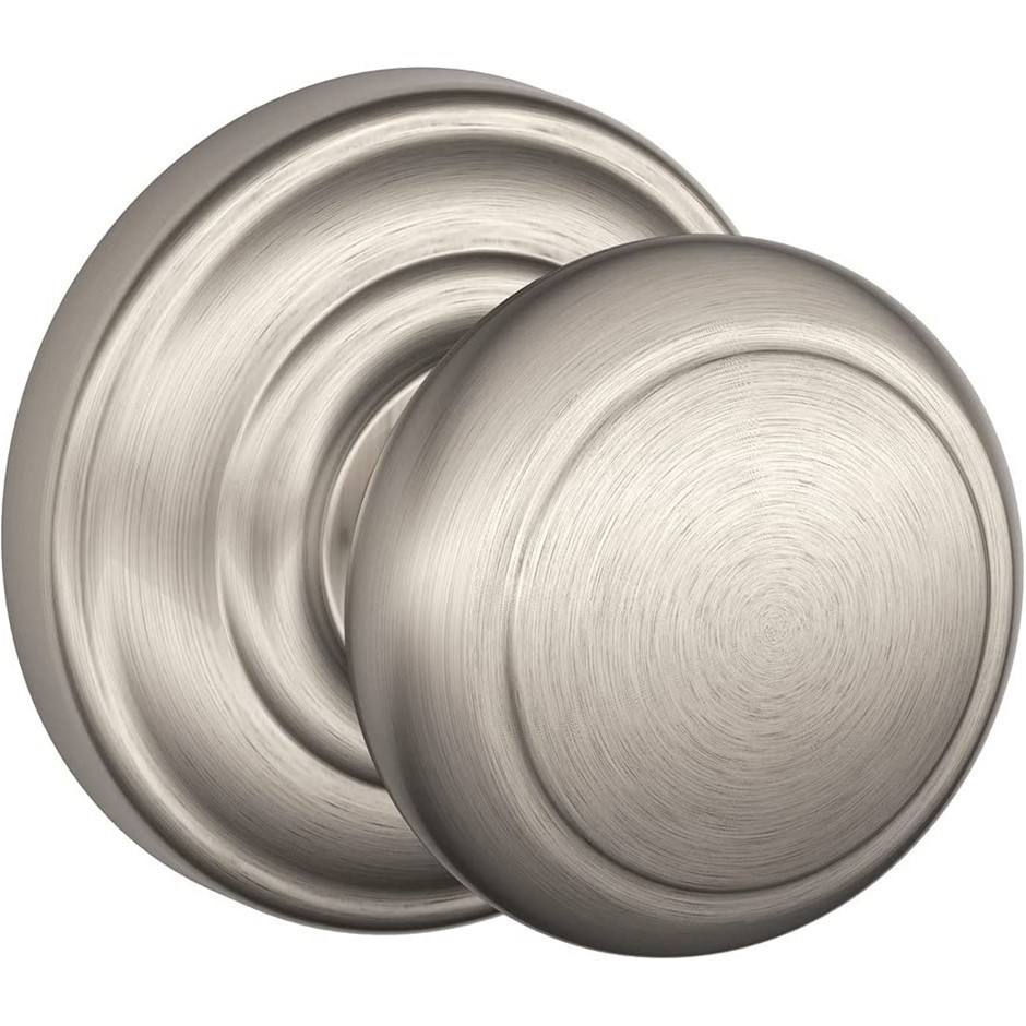 SCHLAGE Addison Collection Andover Passage Knob, Satin Nickel, F10AND619ADD