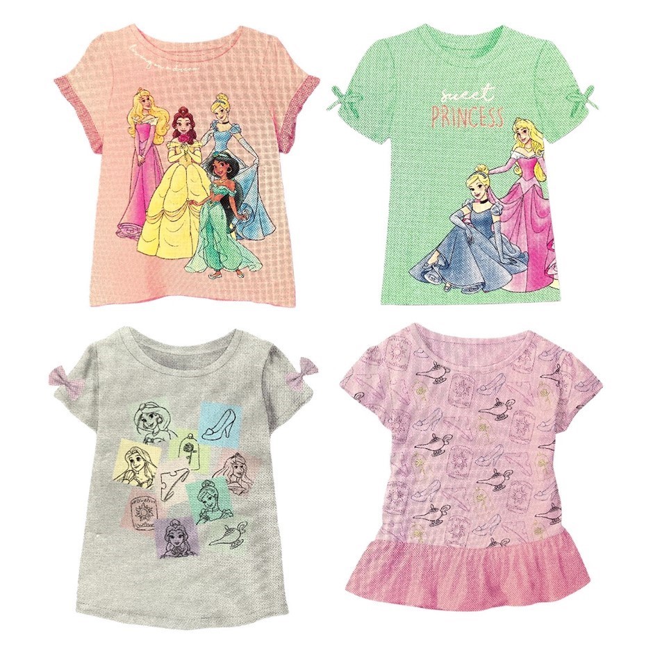 4-Pack DISNEY Kids' Tees, Size 6, Princess. Buyers Note - Discount Freight