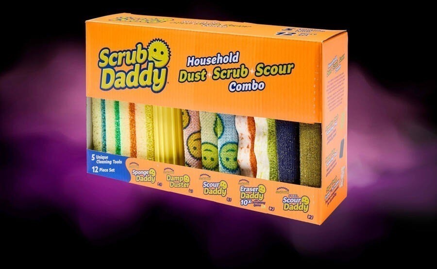 SCRUB DADDY 12pc Household Combo Set. NB: Damaged packaging.