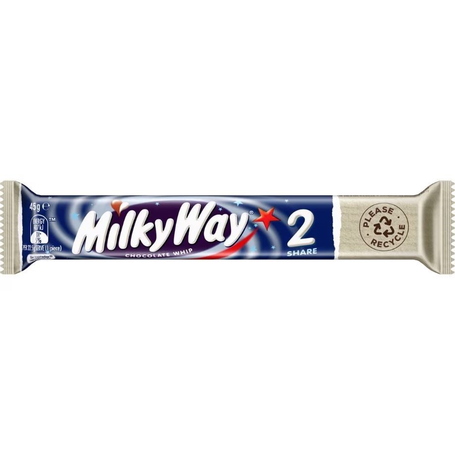 24 x MILKY WAY Whipped Nougat Chocolate Bar, 45g.