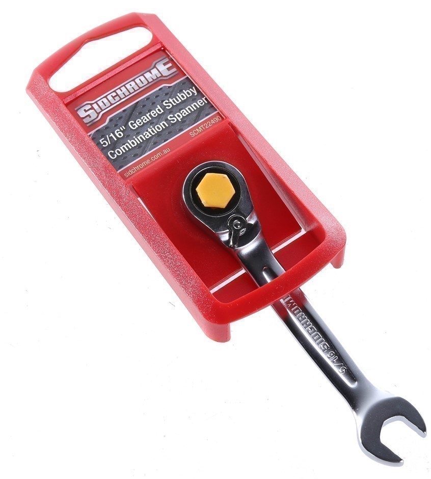 4 x SIDCHROME 5/16ins Reversible Geared Stubby Combination Spanners.