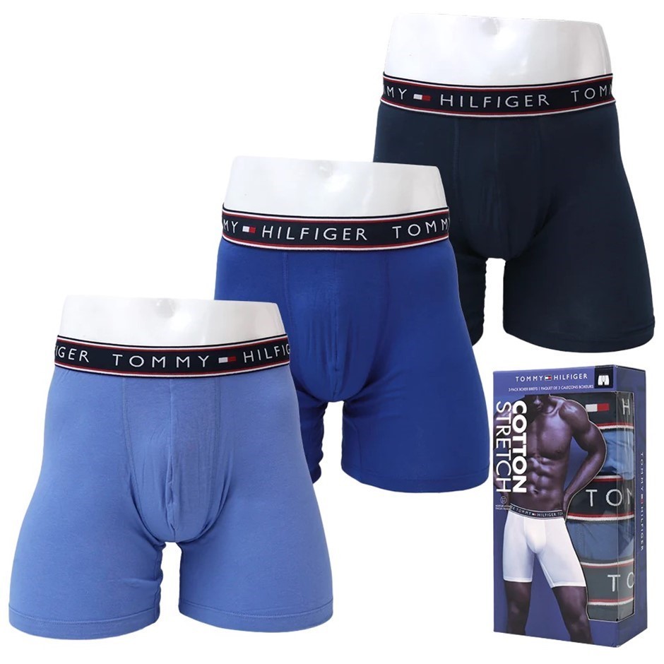 3pk TOMMY HILFIGER Men's Stretch Boxer Briefs, Size XL, 95%Cotton/5%Elastan
