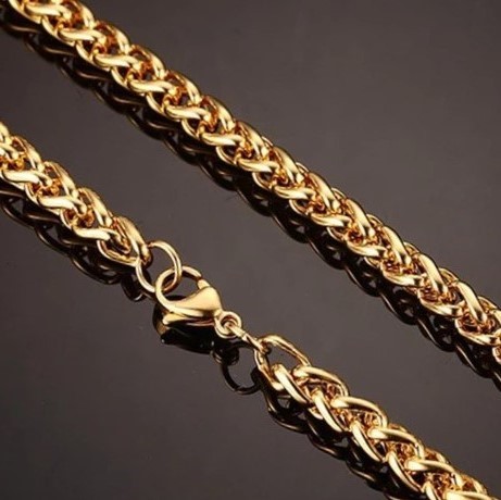Classic 3mm Wide Stainless Steel Wheat Chain Necklace - 60cm (Yellow)