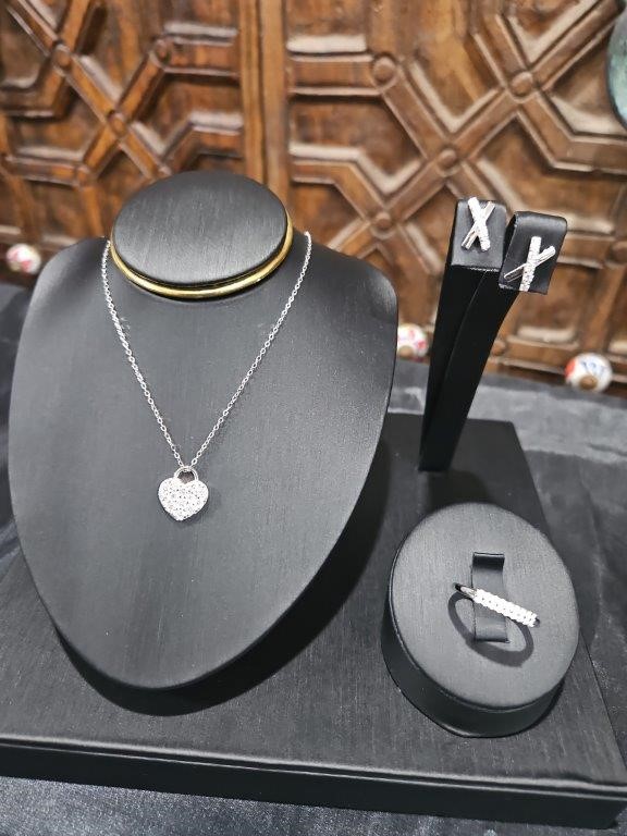 Set Necklace & Ring & Earring Moissanite Stones-GRA-Black Friday Sales
