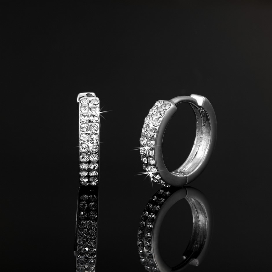Hoop Earrings Featuring 44 Crystals by Swarovski®