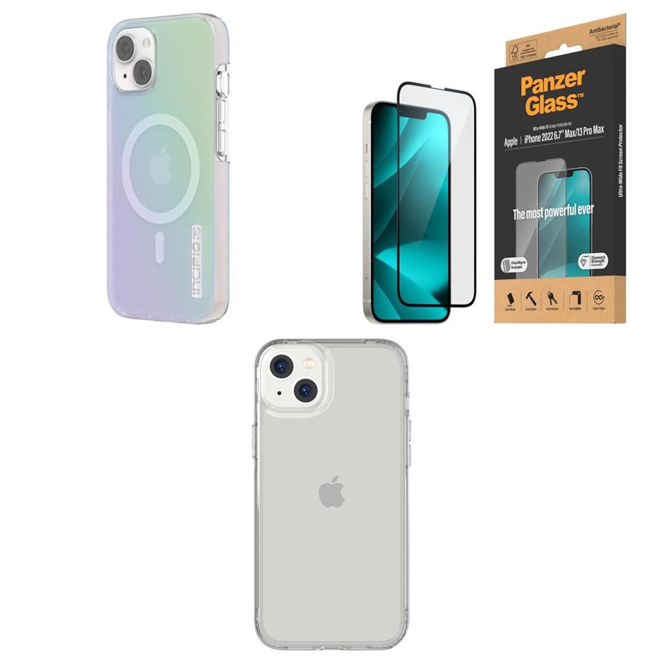 45 x Assorted APPLE Iphone 14+ Accessories. Including: PANZER GLASS Screen