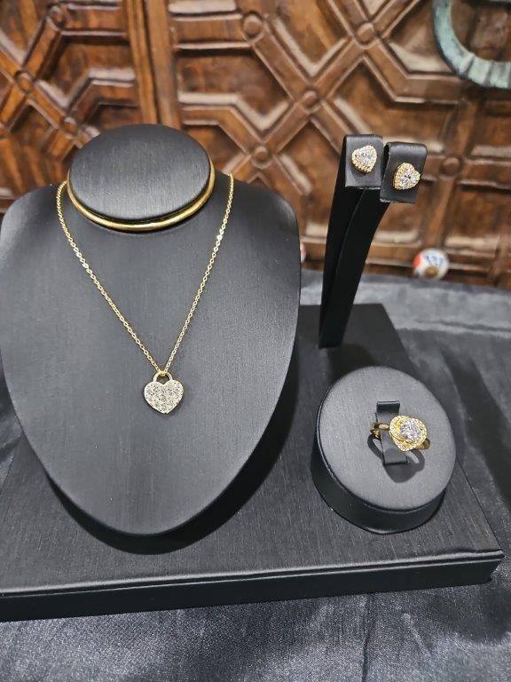 Set Necklace & Ring & Earring Moissanite Stones-GRA-Black Friday Sales