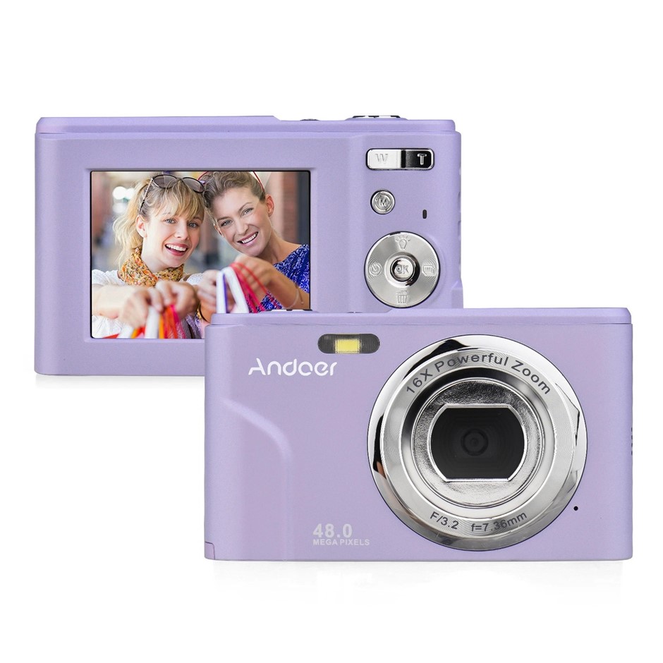 Compact Digital Camera 48MP 1080P Cheap 16x Zoom Purple
