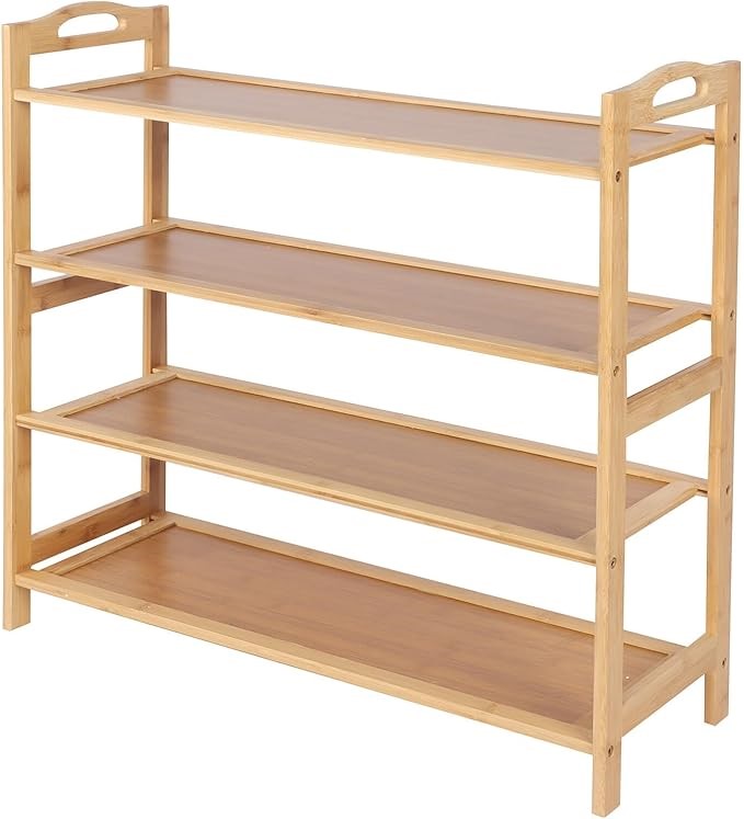 CASA DECOR 4-Tier Bamboo Shoe Rack.