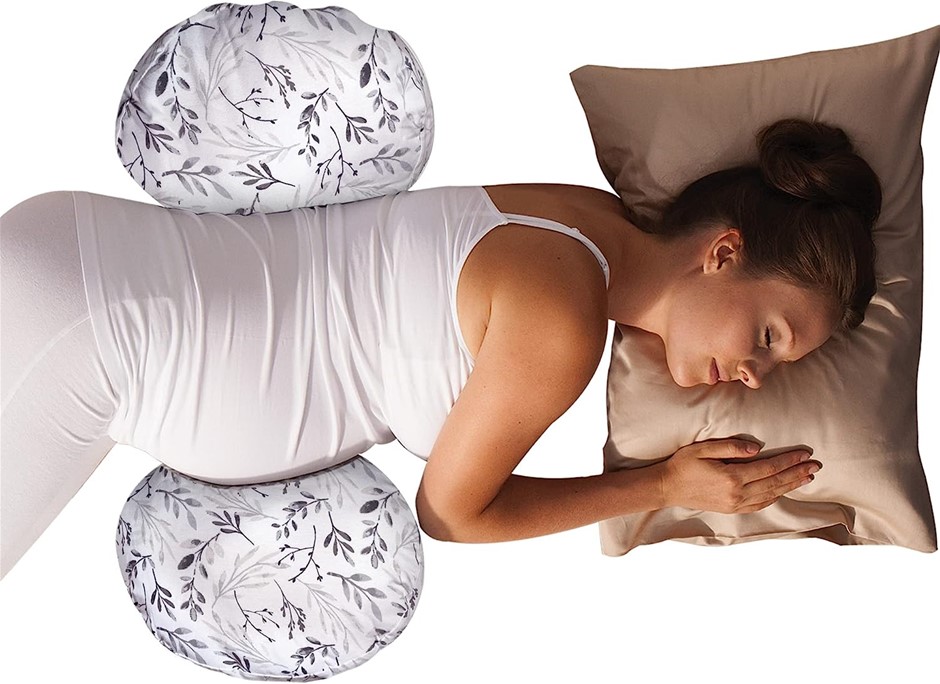 4 x BOPPY Side Sleeper Pregnancy Pillow, Falling Leaves Grey.