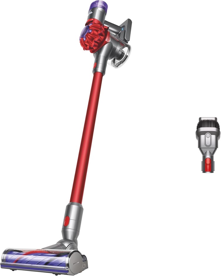 Dyson V8 Origin (Refurbished) Vacuum, Red/Red, Model No. 400496-02. NB: Min