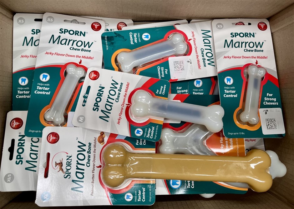 19 x Assorted SPORN Marrow Chew Bones, Various Sizes & Flavours. NB: Photo