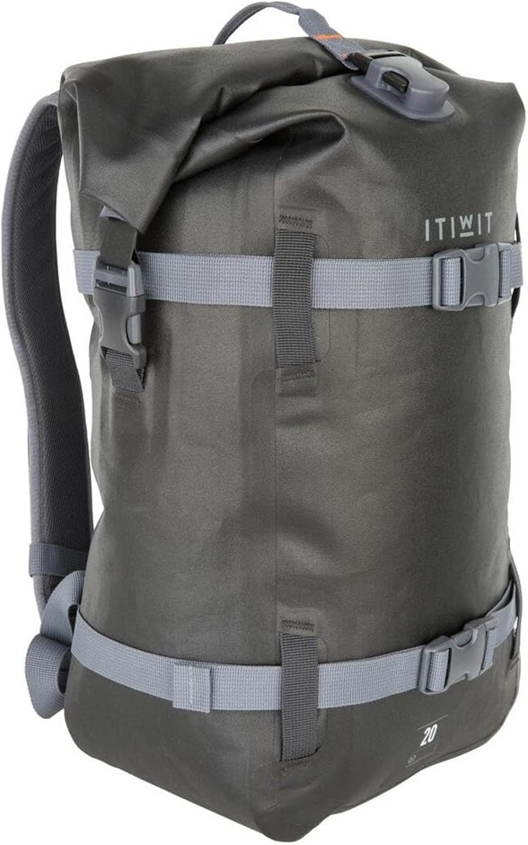 DECATHLON Itiwit Waterproof Backpack, 20L, Grey. NB: Dusty From Storage.