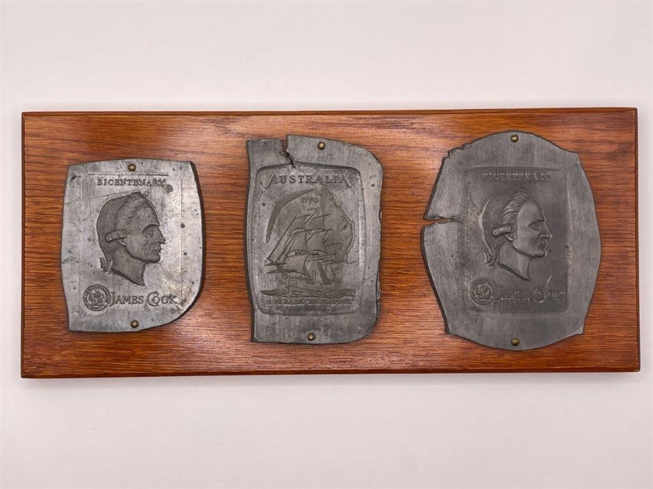 Australian Bi Centennial dies mounted on timber