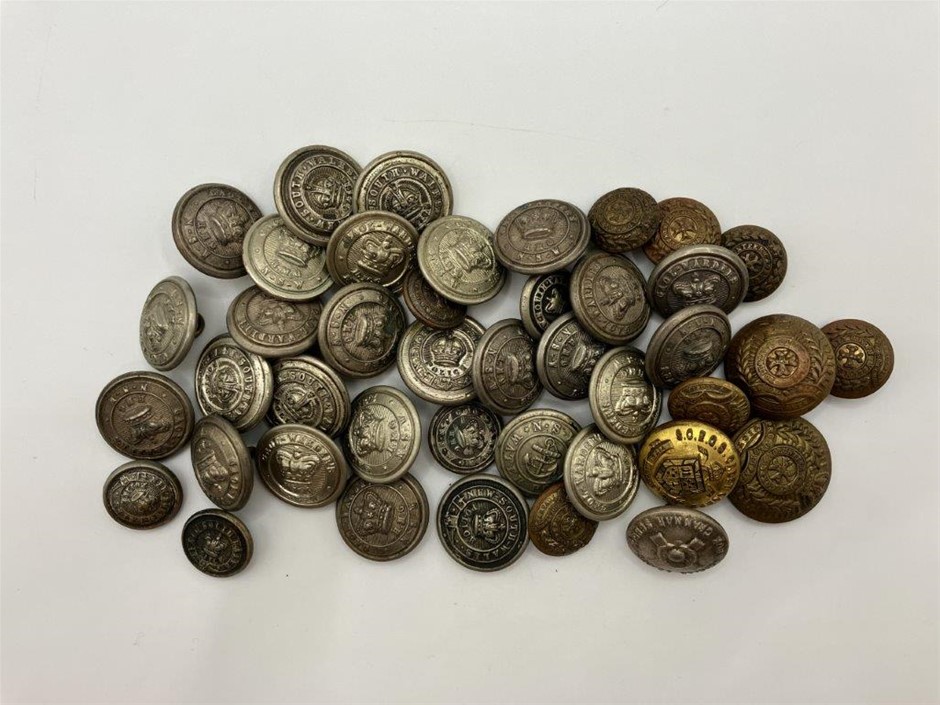 Approx. x42 AU - NSW & VIC Military Uniform Buttons C:1860-1901