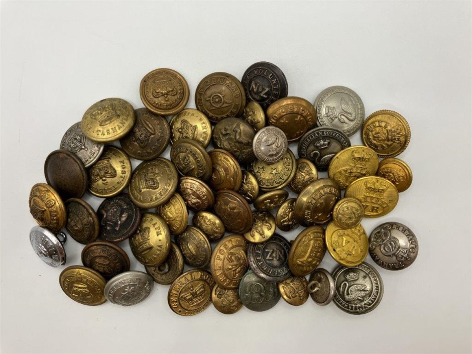 Approx. x 44 AU & Foreign - Military Buttons, C:1883-1914