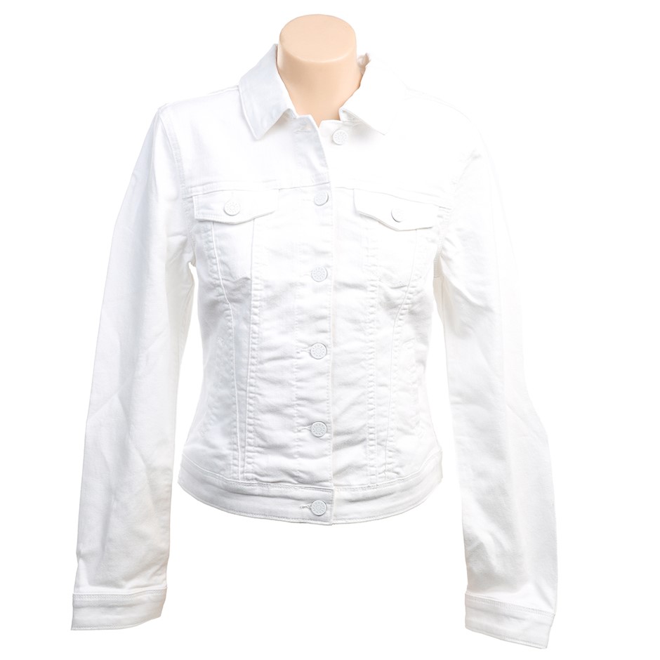 JUST JEANS Women's Trucker Jacket, Size 14, 99% Cotton, White. RRP: $99.95.
