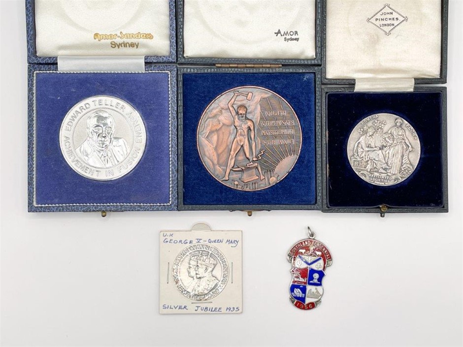 5 x Asst AU/NZ Medallions incl jubilee, horticultural, George V, C:1908-