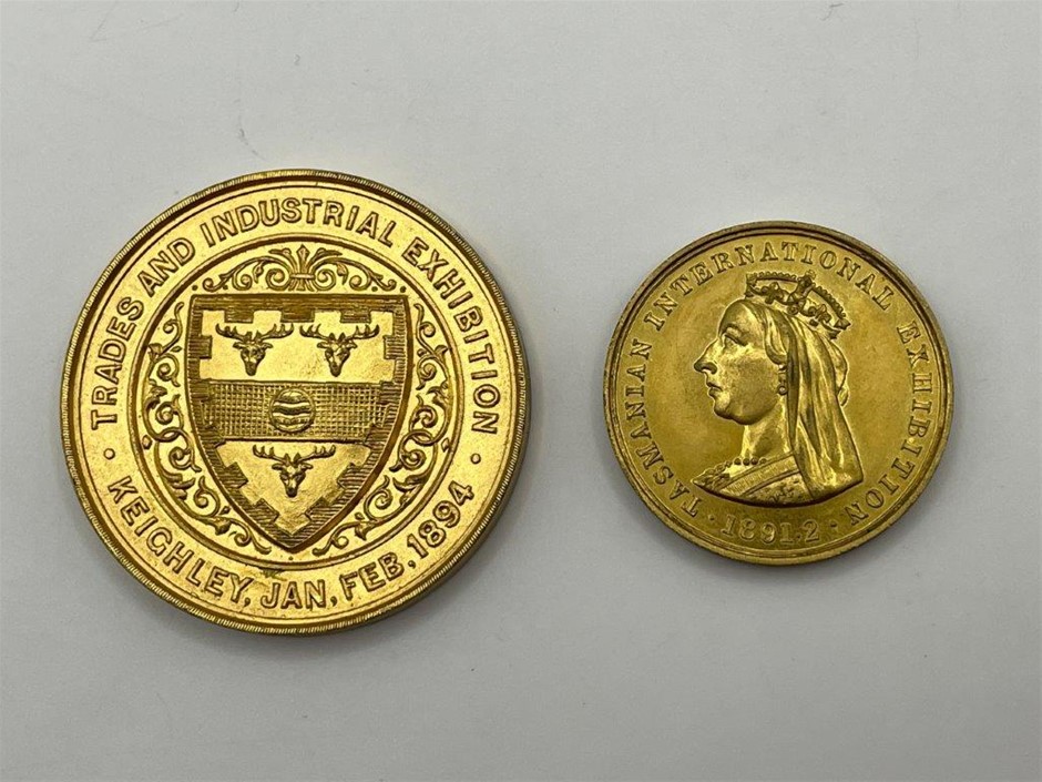 2 x NZ & UK Exhibition Medals Awarded to Matthew & Yates C: 1891-94