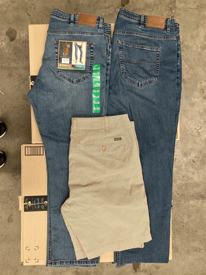 3 x Assorted Men's Pants. Sizes 38 & 40. Incl: COPPER&OAK & GAZMAN. NB: may