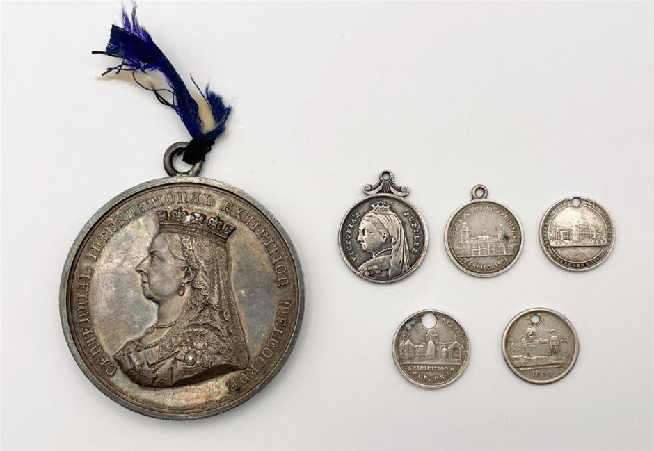 6 x Asstd AU Silver Exhibition Medals C: 1887-1901