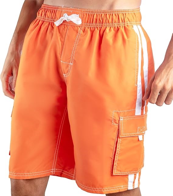 KANU SURF Men's Barracuda Swim Shorts, Size 2XL, Orange, 7064.