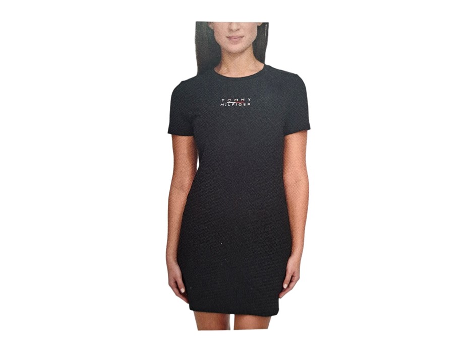 TOMMY HILFIGER Women's Tee Dress, Size XL, 95% Cotton, Black (001). NB: hor