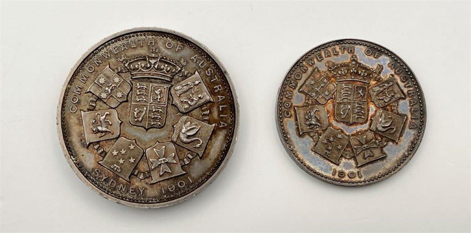2 x 1901 AU Historical Medals - Commonwealth of Australia Celebrations