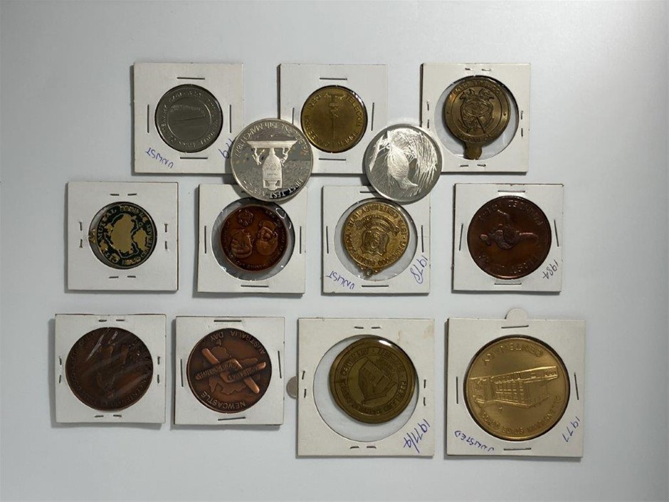 13 x Asst AU Commemorative Medals, incl school, sporting, C:1977-