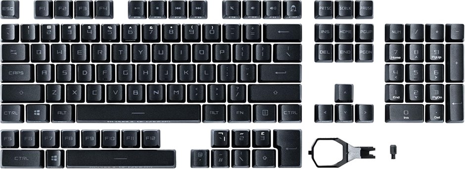 ASUS ROG PBT Doubleshot Keycap Set for ROG RX Switches, Premium PBT Materia