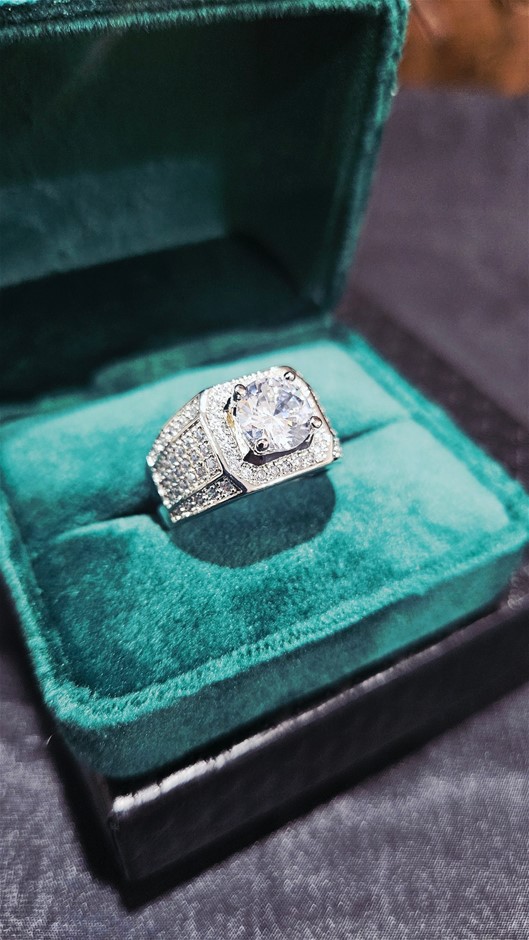 2.0ct GRA Moissanite White Brilliant Cut Ring