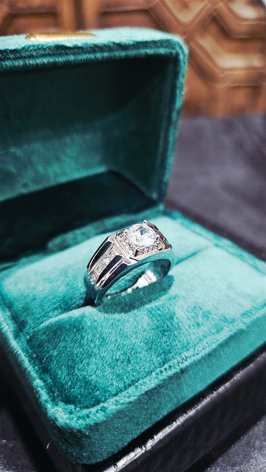 1.0ct GRA Moissanite White Brilliant Cut Ring