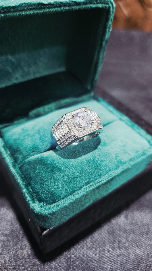 1.0ct GRA Moissanite White Brilliant Cut Ring