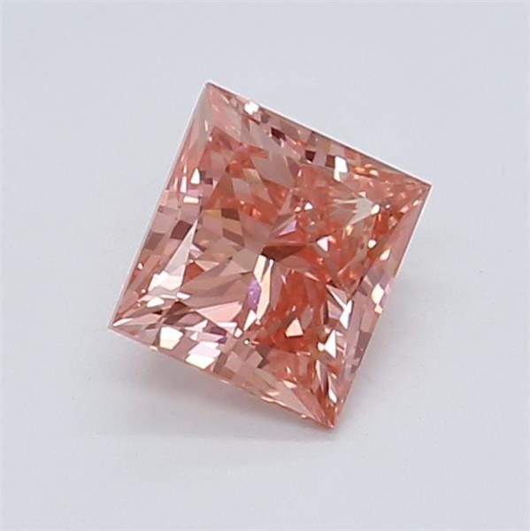 1.00 Carat Princess Cut Diamond Fancy Intense Pink /VS1