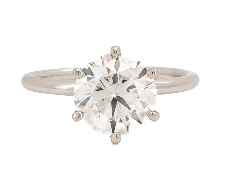 2.82 Carats Platinum Diamond Solitaire ring IGI certified