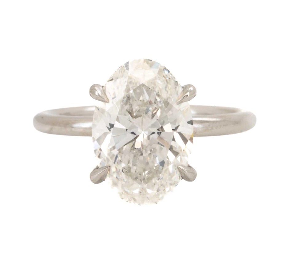 5.10 Carats Platinum PT 950 Diamond Solitaire ring IGI certified