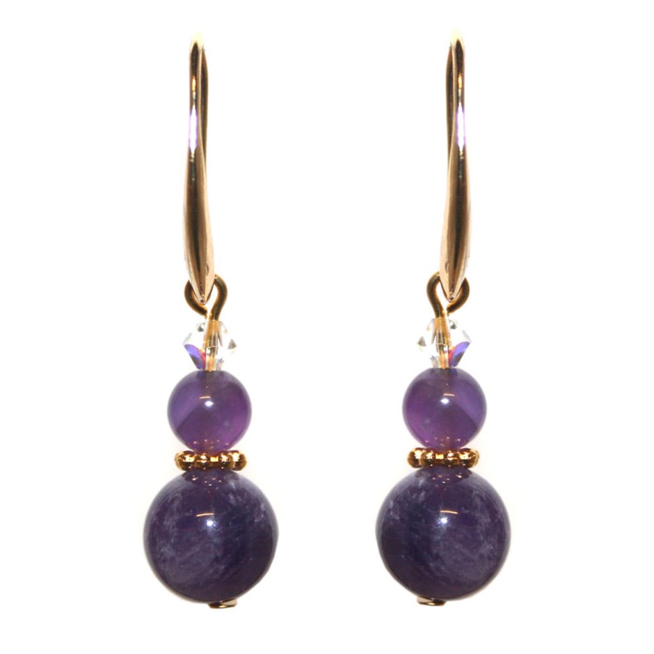 Amethyst & Swarovski® Crystal Earrings