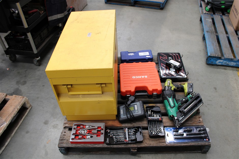 Assorted Tools and Blue Diamond Tool Box