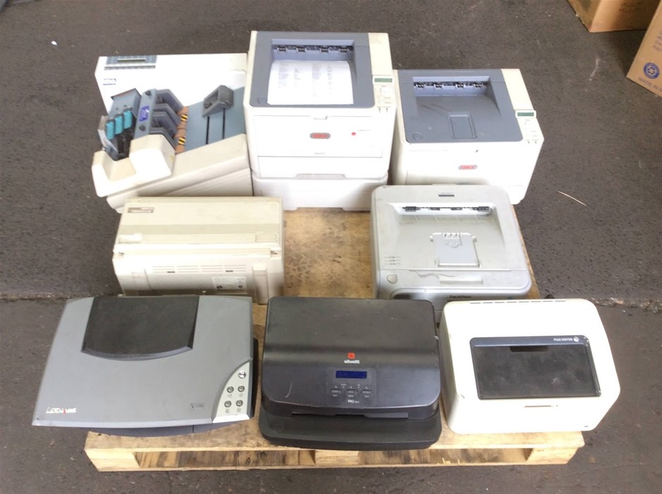 Oki / Fuji Xerox / Olivetti / Lexmark Mix Model Printer (Lot of 8)