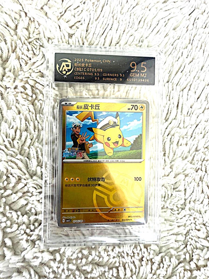 Pikachu Master Ball Pattern Rare 0705/09 Chinese RPA 9.5