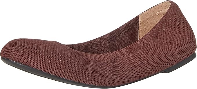 AMAZON ESSENTIALS Women's Knit Ballet Flat, Size US9.5 (Wide), Colour: Oxbl