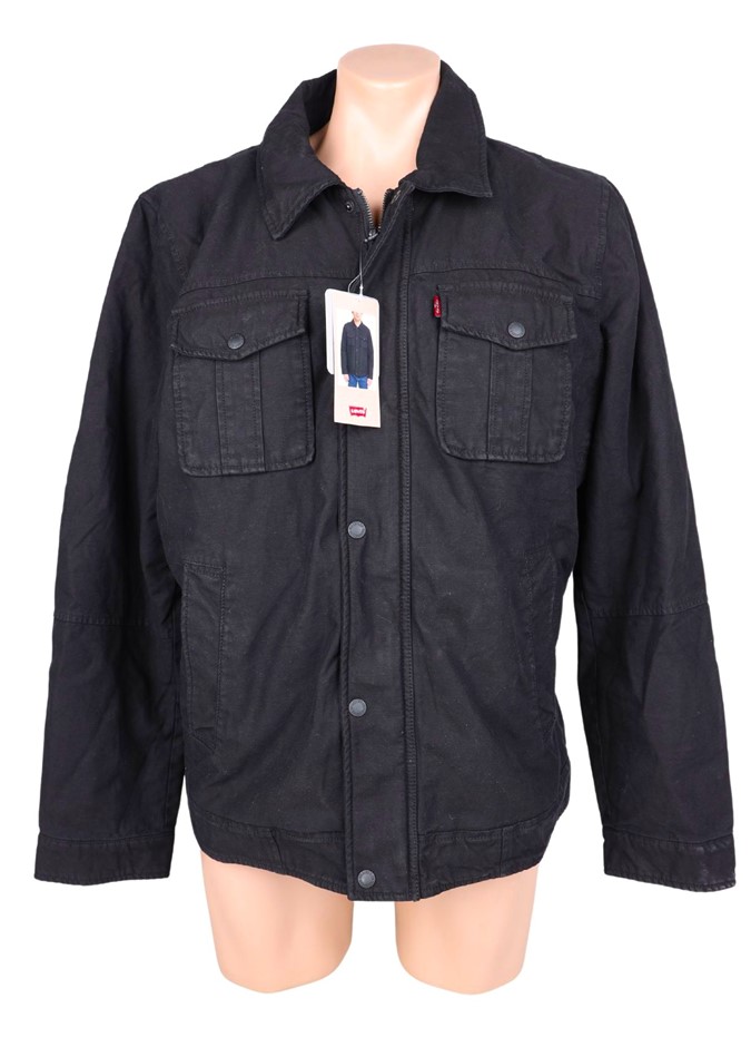 LEVI'S Men's Sherpa-Lined Jacket, Size L, Black.
