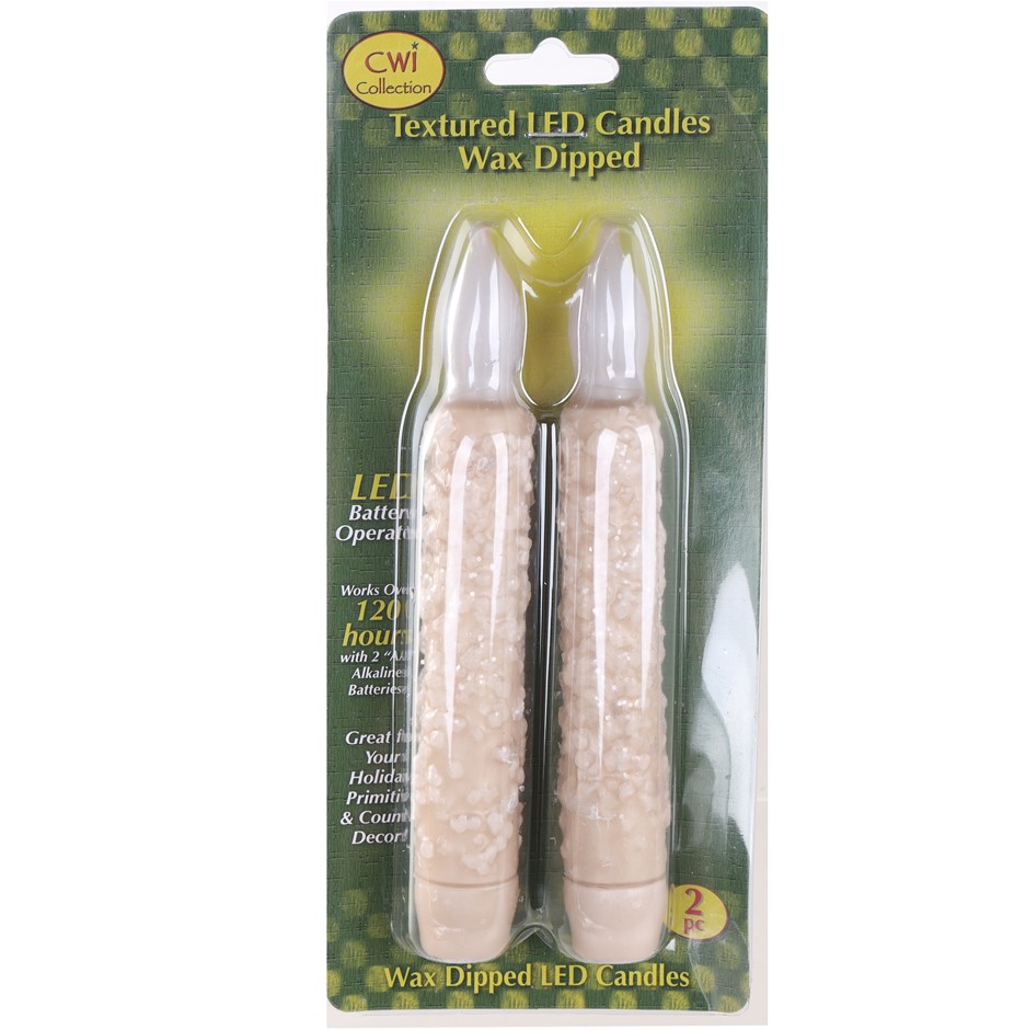 3 x CWI COLLECTION Flickering Bulb, Wax Dipped LED Candles, Twin Candles.