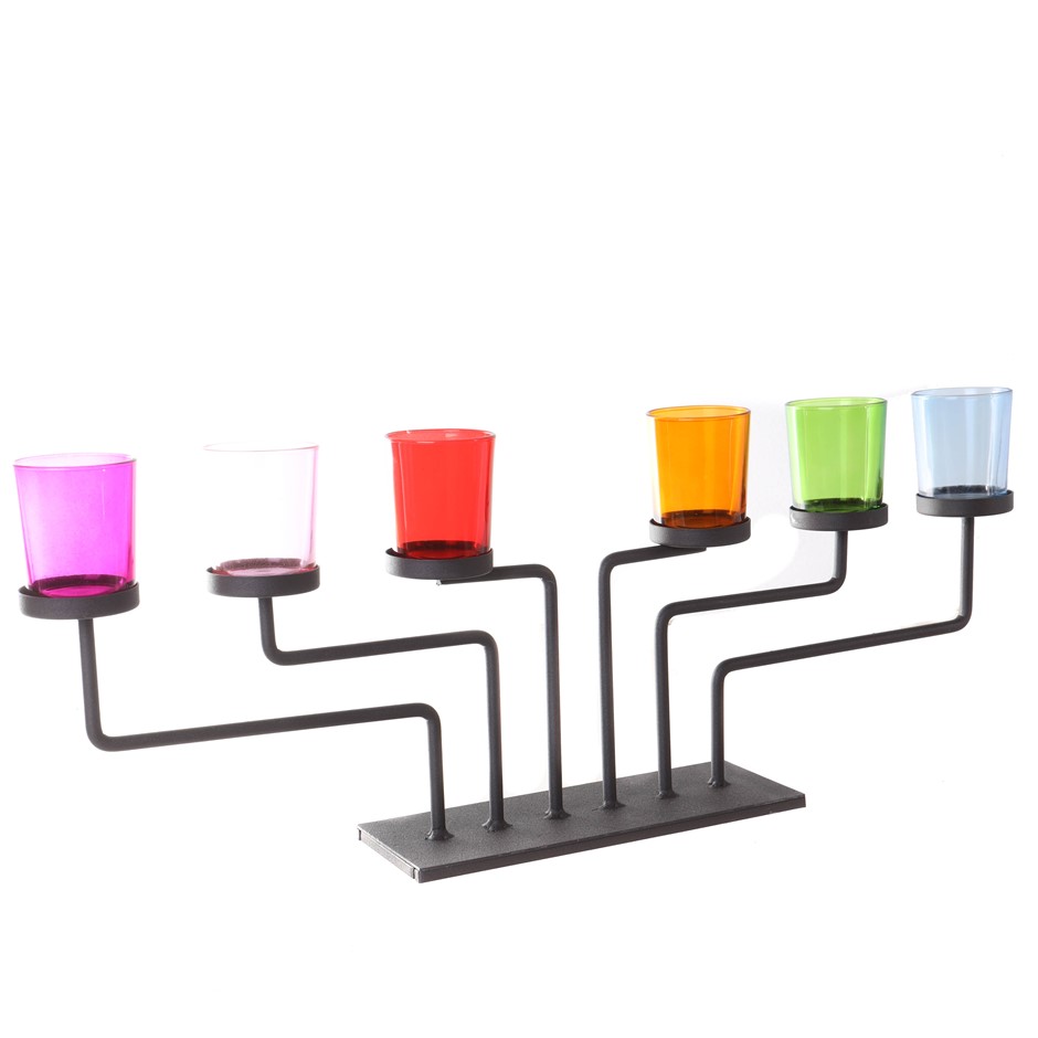 CASAUNO Dark Brown Candle Holders, Holds 6 Candles.